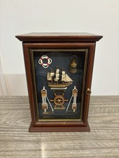 Vintage Wooden Small Storage Cabinet Wit Nautical Sailors Objects Display Design
