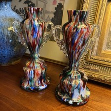 Pair Of Glass Candlesticks