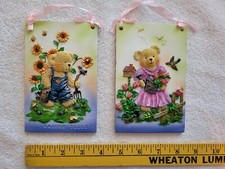 Vintage Set of 2 Garden Teddy