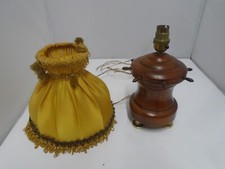Vintage Antique Maritime Ships Capstan Table lamp Turned Wood & Brass, Treen