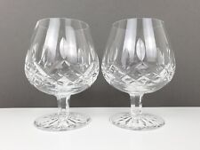 2 x Waterford Crystal Lismore Pattern Brandy Glasses 13.2 cm Vintage Signed