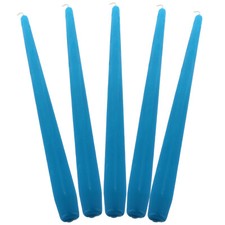 Turquoise Taper Dinner Candles  9" 24cm Candle Unscented 7 Hour Burn 5 Pack