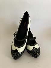 Ellie Mary Jane Black White 1920s Maid Costume Pump Heels Shoes Flapper Pachuca