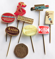 Dutch sweets advertising 8 pin badges 1960s Mintina Trim mints confectionery I