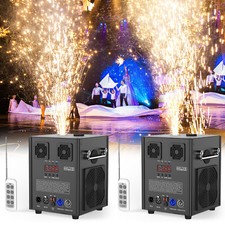 2Pcs 700W Cold Spark Machine Party Stage Sparkle Show Wedding With Flight Case