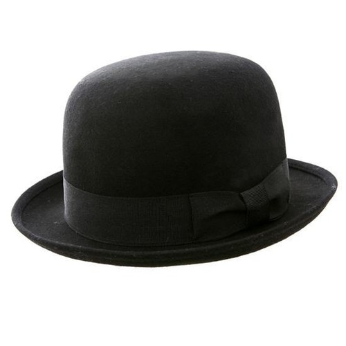 Classic round felt bowler hat - felt,