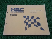 RTL250S Parts List Honda Genuine Motorcycle Maintenance Manual RTL250SF-5101...