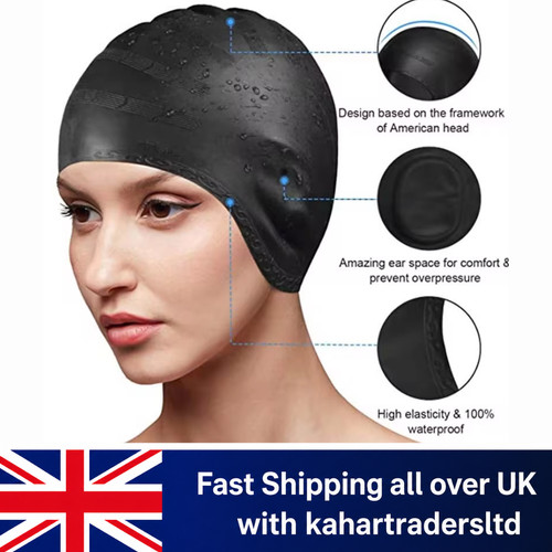 Silicone swimming cap with ear - cap,