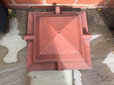 Victorian ornate red terracotta pier cap 
