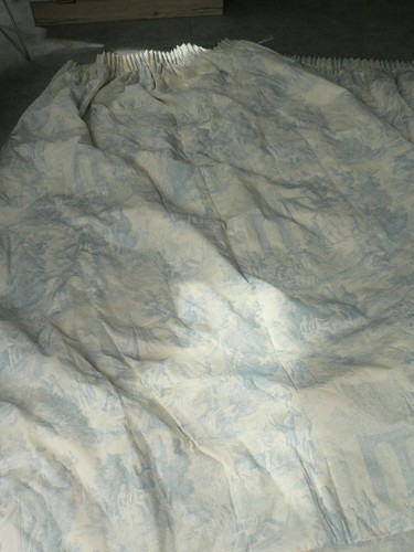 Vintage blue curtains toile - vintage,