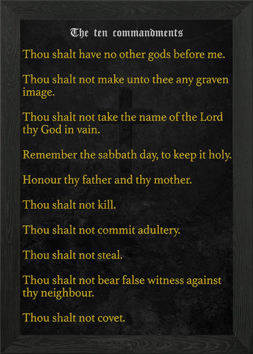 The ten commandments framed - ten,