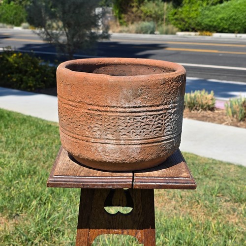 Vintage terracotta planter pot - planter,