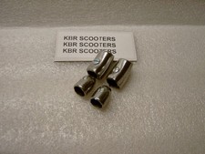 CASA LAMBRETTA 4 LEGSHIELD RUBBER END CAPS IN POLISHED ALLOY LI/SX/TV/SPECIAL