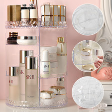 Rotating Makeup Organiser Large 360 Cosmetic Storage Box Perfume Display Stand