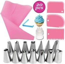 Cake Decorating Set – 20-Piece Icing Pastry Bag & Piping Nozzles for Decorating