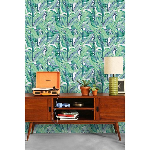 Aqua banana leaf self adhesive - aqua,