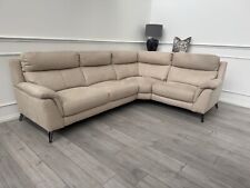 Furniture Village Contempo Static Corner Sofa In Beige Fabric