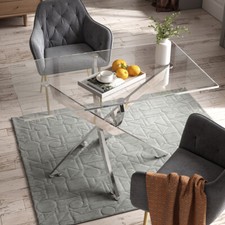 120cm Clear Glass Dining Table