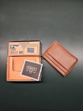 Stanley Tools Card Wallet Tan Leather 3 Card Slots Place For Cash New In Box