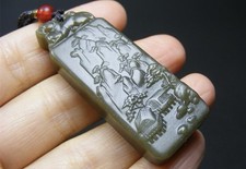 A Very Fine Chinese Hetian Green Jade Carving