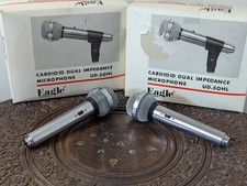 Pair of Eagle Cardioid Dual Impedance UD.50HL Microphones Boxed Working