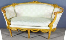 French Style Louis XV Style Gilt Sofa Settee Painted and gilt framed