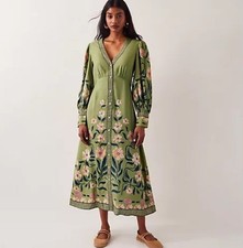Monsoon Belle Floral Dress. Matcha Green. Size 16. BNWOT. RRP £90