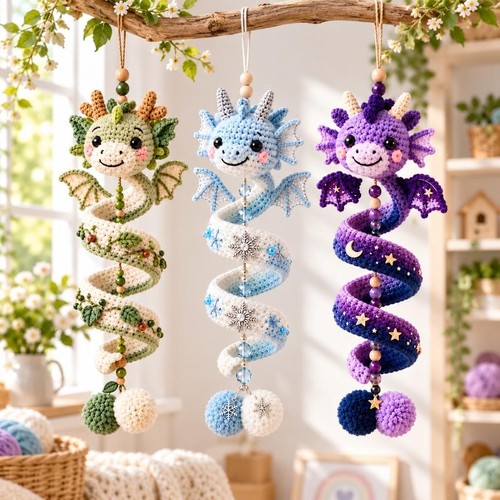 Unique yarn dragon spiral - unique,