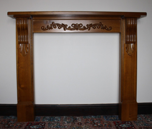 Handcarved solid oak fire - handcarved,