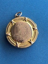 9ct gold Edwardian locket engraved good clean exterior
