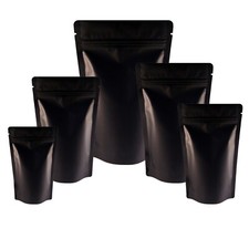 Black matt stand pouch - black, up