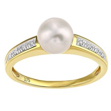 9ct Gold Pearl and Diamond