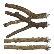 +4 PCS Natural Wood Bird Perch