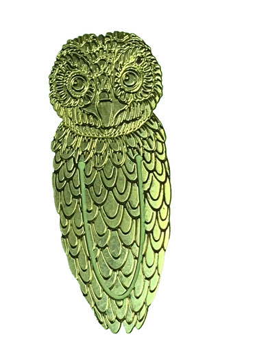 Silver owl stamped - stamped, 925