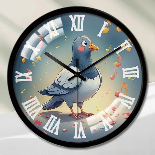 Pigeons and music cartoon - and,
