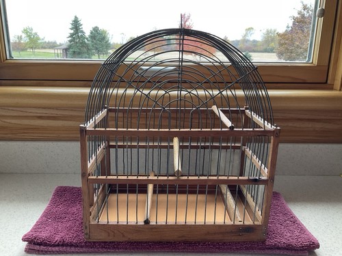 Vintage wood wire bird - wood,