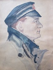 Winston Churchill, Antique Portrait Painting c.1919