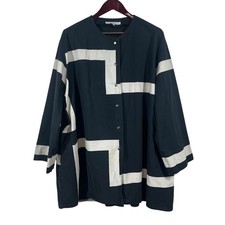 Vuokko Nurmesniemi Finland Oversized  Trapeze Dress Sz M Cotton Lagenlook Shift