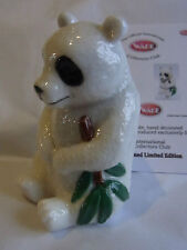 Wade Whimsie Day white panda green leaves