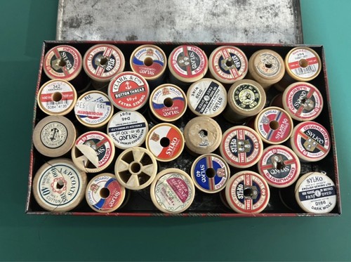 Vintage sewing thread - sewing, tin
