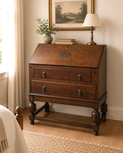Antique oak writing - oak,