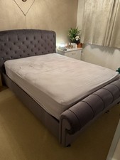 Ellis Velvet Sleigh Bed Frame