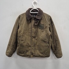 Barbour Boys Steve McQueen Hurricane Waterproof Wax Sherpa Lined Jacket Large