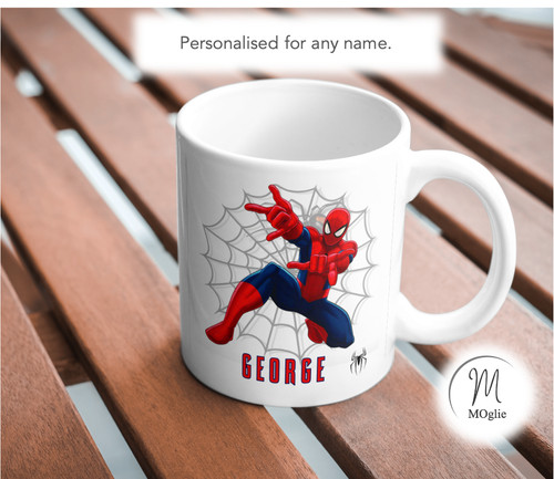 Personalised spider man mug - personalised, spider-man