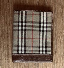 Vintage Burberry Leather & Canvas Check Tartan Wallet