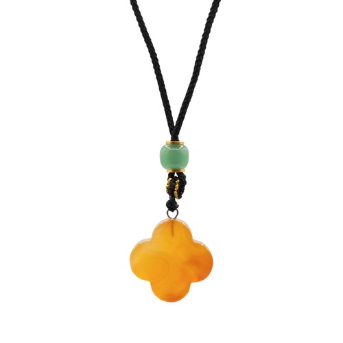 Cord necklace gemstone - cord, pendant