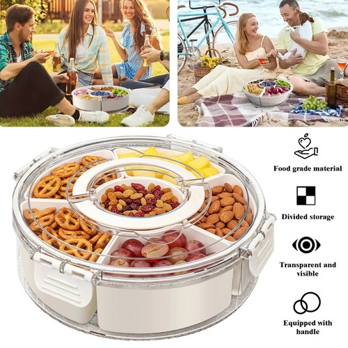 Divided rotating serving - rotating, tray
