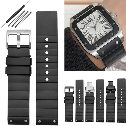 Black rubber watch strap - watch,