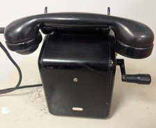 Vintage Antique Dutch Bakelite Military Telephone.