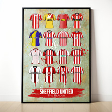 Sheffield United Painted Shirt A4 Framed Print